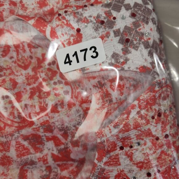 Nappa Valley Womens Plus 1X Coaral Geometric Print Short Sleeve Pullover 4173 - Picture 8 of 8